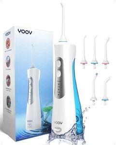 YOOY Irrigador Bucal Portatil Dental Profesional,con 5 Boquillas 3 Modos, Irrigador Dental IPX7 Impermeable Inalambrico USB Recargable, Electrico para casa y de viaje