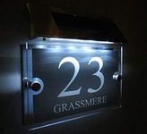 Contemporary Solar Light LED House Signs Plaques Door Numbers 1-99999 Street Name LED Personalised!