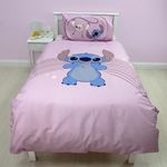 Disney Stitch Bedding | Single Lilo And Stitch Duvet Cover Set | Stitch And Angel Bedding | Reversible Girls Single Duvet and Pillow Set