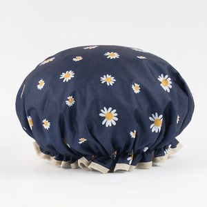 Yimaneili Advanced double-layer shower cap, reusable hair shower cap - waterproof inner layer, high elasticity elastic band design, suitable for different head circumferences, suitable for all ages, can be worn with long and short hair