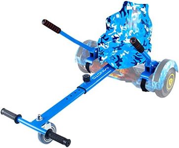 mingto Hoverboard Seat Attachment- Go Kart Adjustable Frame Length Hoverboard Attachment for 6.5" 8" 10" Hoverboard Self Balancing Scooter & Ideal Gift for Kids&Adults (Blue Camo)