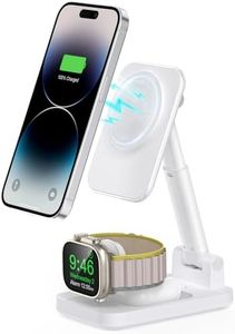 UNIGEN MAGTEC 310 23W Foldable Mag-Safe Charger for Magnetic Portable Charging Station, Compatible with iPhone 15/14/13/12 Series, Apple Watch, Airpods (White)
