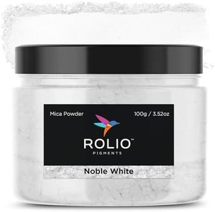 Rolio - Mica Powder Color Pigment Jar - Noble White, 100g / 3.5oz