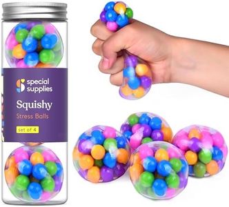 Special Supplies DNA Squish Stress Ball (4-Pack) Squeeze, Color Sensory Toy - Relieve Tension, Stress - Home, Travel and Office Use - Fun for Kids and Adults (Squishy)