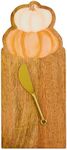 Mud Pie Pumpkin Enamel Gather Serving, board 13" x 5 3/4" | spreader 5 1/2", ORANGE