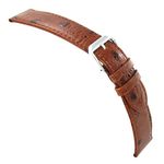 20mm deBeer Brown Genuine Leather Ostrich Grain Brown Stitched Watch Band