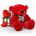 HUG 'n' FEEL SOFT TOYS Teddy Bear 5 Feet, Soft Toys (5 Feet, Red)