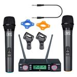 MX Wireless Microphone System, Two Handheld Cordless Mic and Dual Channel Receiver, 100 Feet Distance Cover (100 Each Channels) for Karaoke Singing Party,DJ,Wedding,School Presentation XR-80 Plus