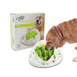 ALL FOR PAWS Stainless Steel Dog Bowls Medium Sized Dog - Water and Food Bowls for Slow Eating & Drinking - White Insulated Slow Feeder Dishes - Outdoor Non Slip Metal Bowls (Food Maze)