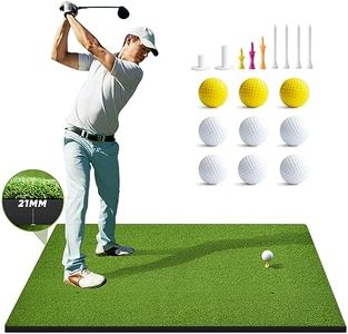 OYN Golf Hitting Mat, 5x4ft Artificial Golf Turf Practice Mat for Outdoor & Indoor Training, Thicken Golf Hitting Training Matt with 9 Golf Balls 9 Golf Tee for Backyard