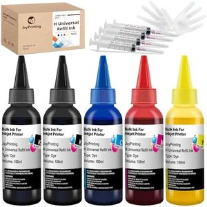 JoyPrinting Ink Refill Kit for HP Printer Cartridges HP 67 60 61 62 63 65 950 951 952 962 920 901 902 932 933 934 940 Refillable Ink Cartridges CISS System (5 x 100ml, Black, Cyan, Magenta, Yellow)