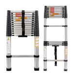 3.8M Telescopic Ladder 12.5FT Multi-Purpose Stainless Steel Telescoping Ladder Extendable Portable Sturdy Loft Ladder with EN131 Standard for Draw Wall Replace Bulb Clean Window Repair Roof