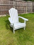 Super grills Outdoors Adirondack Chair Weather Resistant Patio Chair Outdoor Armchair Lounger for Fire Pit Patio Garden Backyard (White)