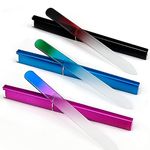 3 Pack Glass Nail File, EAONE Crystal Nail Files with Case Gradient Mix Color, Double Sided Etched Filing Surface Finger Nail Files, Professional Manicure Nail Care Czech Glass File