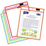 Ufmarine Dry Erase Pockets Sleeves, Reusable,10 x 13 inches, Clear Sheet Protector for Teacher Classroom Supply(6 Pack)
