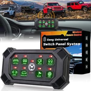 POVTOR Wireless 8 Gang Switch Panel, Remote Control Switch Pod with Toggle Momentary Pulsed Waterproof Universal Circuit Control Relay System Box for Off Road Truck Jeep Boat SUV UTV ATV Camper