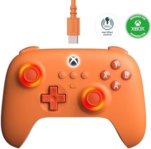 8Bitdo Ultimate C Wired Controller for Xbox, RGB Lighting Fire Ring and Hall Effect Joysticks, Compatible with Xbox Series X|S, Xbox One, Windows 10/11 - Officially Licensed (Orange)