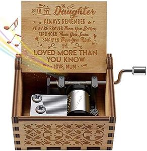 Jsona You are My Sunshine Daughter Music Box,Mum to Daughter Music Box Mechanism Antique Carved You are My Sunshine Hand Crank Music Box for Mom to Daughter's Gift