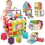 Qizebaby Baby Toys 12 to 18 Months 11-in-1 Activity Cube,Busy Learning Baby Musical Toy with Shape Sorter Toys，Kid Montessori Toy Gifts for Toddler Boys Girls 1 2 3 Years Olds