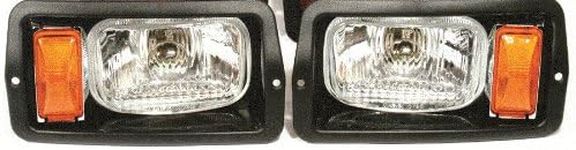 GOLF CART CLUB CAR DS HEADLIGHTS BLACK BEZELS
