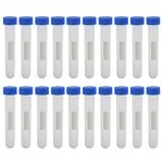 Kesell Centrifuge Tubes Round Bottom Screw Cap Plastic Test Tube Vials 10ml with Graduation and Writing Area, Pack of 20