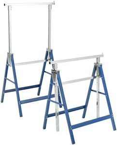 YITAHOME Saw Horses 2 Pack Folding, Saw Horse 2x4 Brackets, 6 Speed Adjustable Legs, Metal Folding Sawhorse for Woodworking, Carpenters, Contractors