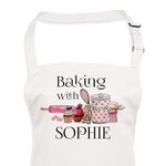 Personalised Baking with Love Apron with Pockets Gift For Her Mum Mummy Woman Grilling Cooking Baking BBQ Women Aprons