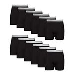 Hanes Boxer Briefs, Cool Dri Moisture-Wicking Underwear, Cotton No-Ride-up for Men, Multi-Packs Available, 12 Pack - Black, Large