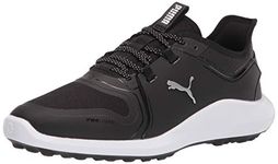 PUMA Men's Ignite Fasten8 Golf Shoe, Puma Black-puma Silver-puma White, 10