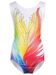 PLIKSUVER Gymnastics Leotards for Girls Sleeveless Leotard Sparkle Dancing Ballet Gymnastics Athletic Leotard For Girls 5-14 Years