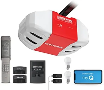 Craftsman 1¼ HPs Ultra Quiet Belt Drive Kit, Smartphone Controlled (myQ), Model CMXEOCG982, Red Garage Door Opener