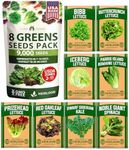 HOME GROWN 8 Lettuce & Salad Greens Seed Vault - 4,000+ Non-GMO Vegetable Seeds for Outdoors or Indoors - Seeds for Planting Hydroponic Garden