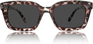 JiSoo Reading Sunglasses 3.0+ Women/Ladies Brown Tortoiseshell, Oversized Designer Tinted Reading Glasses Shades for Outdoor Reading, NOT Bifocal， Leopard Brown