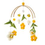 Baby Crib Mobile Wooden Wind Chime Bed Bell,Neutral Baby Crib Mobile,Baby Mobile for Crib,Handmade Baby Mobile,Bee Baby Ceiling Mobile Baby Nursery Decoration