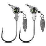 Crappie Jig Heads Kit, 20Pcs Fishing Jig Head Hook Fishing Lure Jig Head with Eye Ball Jig Hook Lure with Spinner Blade Fishing Tackle for Saltwater Freshwater Fishing