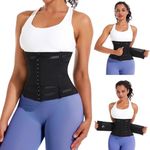 Yixinly Slimming Belt, Waist Trainer, Women's Fitness Waist Trainer, Corset, Women's Tummy Control Waist Trainer, Waist Shaper, Abdominal Belt for Men and Women, Black, Black, 2XL(80-88KG)