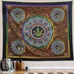 ARTCREATOR Trippy Tapestry Mandala Indie Tapestry Hippie Room Decor Psychedelic Weed Tapestry Colorful Mysterious Tapestry for Bedroom Living Room Dorm (51" x 59")
