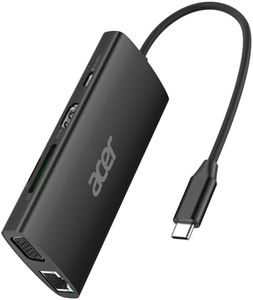 Acer USB C Hub with 4k@30Hz HDMI, 9-in-1 USB C to Ethernet Adapter, 5Gbps USB-A 3.1 Docking Station, PD 100W Charging Multiport Adapter, USB to VGA Splitter for MacBook, Iphone Laptops (Black, 0.67ft)