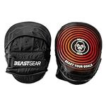 Beast Gear Boxing Pads – Genuine Cowhide Leather Target Focus Mitts – Curved Design Punch Pad with Wrist Support & Adjustable Strap for Hook & Jab, MMA, Kickboxing & Muay Thai - Sparring Equipment