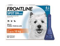 FRONTLINE Spot On Flea & Tick Treatment for Small Dog (2-10kg) 6 Pipettes