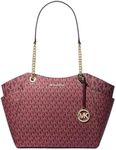 Michael Kors Jet Set Large Signature Logo Shoulder Bag, Oxblood