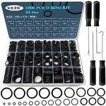 KEZE 1200 Pcs 24 Size Universal Rubber O-Ring Assortment Kit with 4-Piece Precision Pick and Hook Set for Auto Vehicle Faucet Plumbing Pressure Washer Air or Gas Sealing Repair OD:6mm-28mm Oring