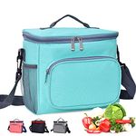 BOCHION Lunch Bag, 10L Large Cool Bag Adults with Adjustable Shoulder Strap, Waterproof Thermal Lunch Box Tote for Work/School/Picnic/Beach, Leakproof Cooler Bags for Women, Men, Kids (Green)