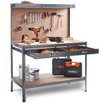 Workbench For Garage With Storage Shelves