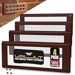 Pest-X Pro Vault Air Brick Covers 254mm x 102mm (4 Pack) - Rodent Control Vent Covers Exterior - Air Brick Pest Guard - Vent Cover for Walls Outside - Stops Mice and Pests - Brown