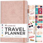 Clever Fox Travel Journal – Vacation Planner with Budget Plan, Packing List, Expense Tracker & Trip Journal – Travelling Itinerary Organizer for Women, Men & Couples – A5 Size, Rose Gold