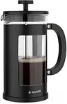 Navaris Retro French Press Coffee Maker (12 oz) - Stainless Steel Coffee Press Tea Maker with Plunger, Filter, Durable Borosilicate Glass Beaker