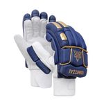 Whitedot Quetzal Lovlon Cricket Batting Gloves, Navy Blue, Suitable for Professional Players (Mens/Adult/Large, Right)