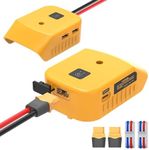 Azocek Multi-Functional USB Charger Adapter & 20V Battery Adapter Compatible with Dewalt 20V Battery, with 2 USB Ports & 1 Type-C Fast Charging Ports, with DC XT60 Port for DIY (2-Pack)