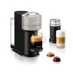 Nespresso Vertuo Next Single Serve Coffee and Espresso Machine by Breville with Aeroccino Milk Frother, Light Grey